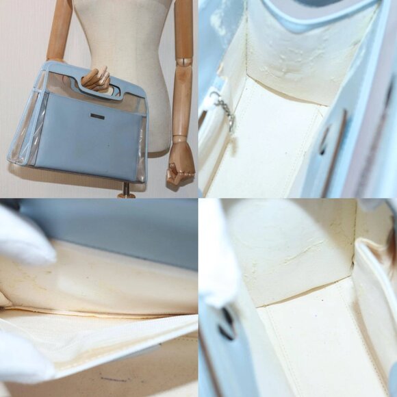 GUCCI Hand Bag Vinyl Light Blue Auth 82716 - Picture 13 of 15